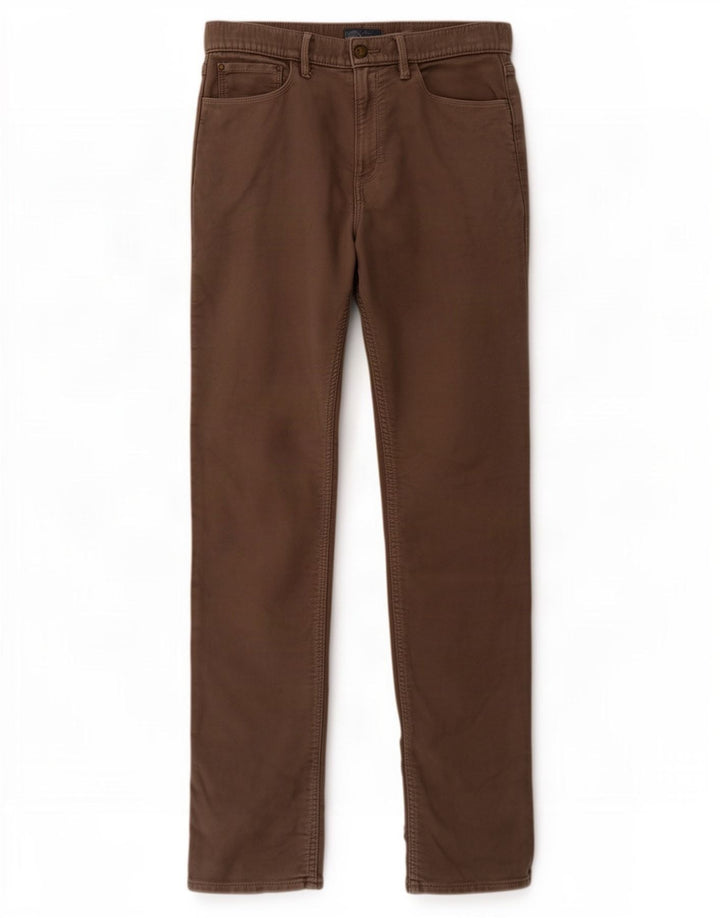 Marks & Spencer Mens Slim Casual Trousers W32 L33 Grey Cotton
