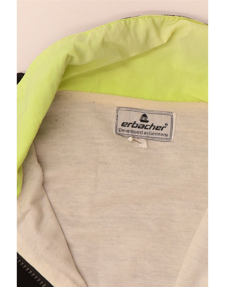 ERBACHER Mens Graphic Rain Jacket UK 40 Large Black Colourblock Polyamide