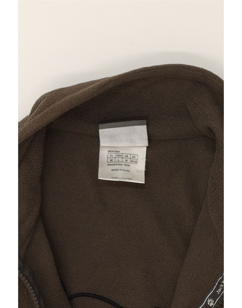 JACK WOLFSKIN Mens Graphic Fleece Jacket UK 36/38 Medium Brown Polyester Vintage Jack Wolfskin and Second-Hand Jack Wolfskin from Messina Hembry 