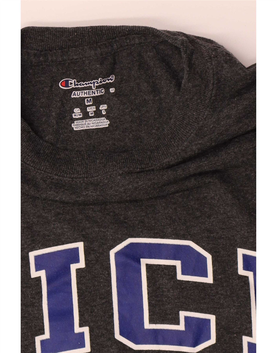 Champion Mens Rice University Graphic T-Shirt Top Medium Grey Cotton