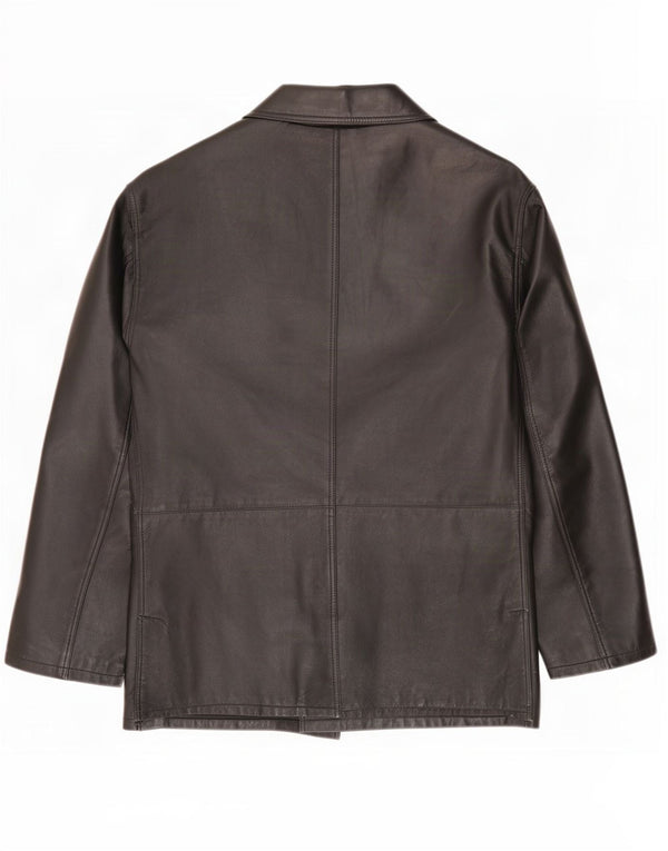 Morelli Mens Leather Coat IT 56 3XL Black