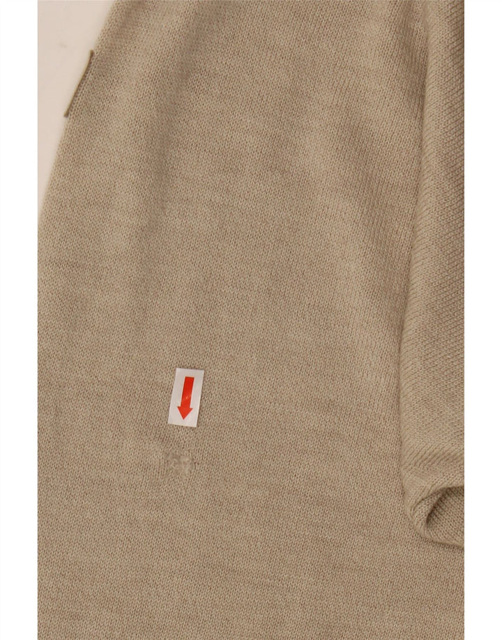 Marz Mens V-Neck Jumper Sweater IT 48 Medium Beige Wool