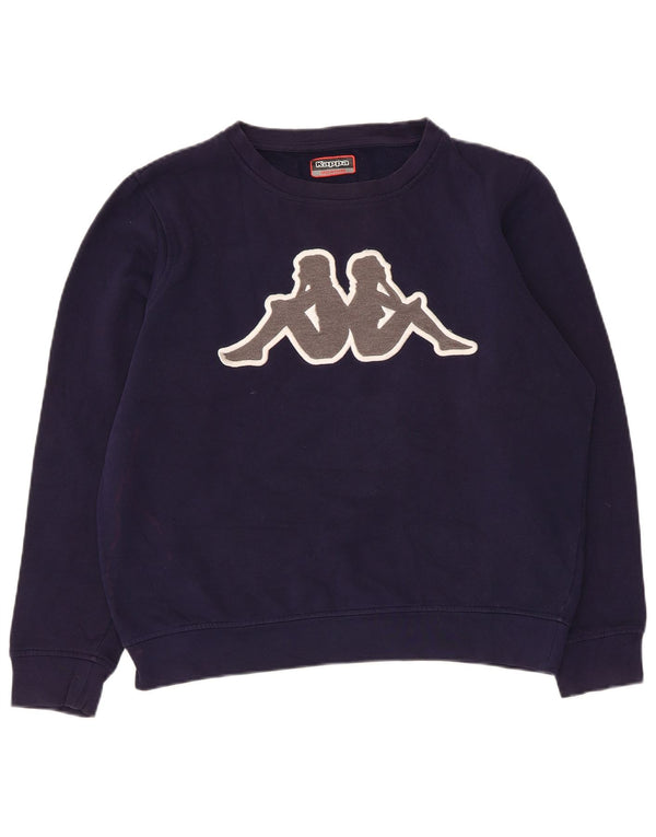 Kappa Womens Graphic Sweatshirt Jumper UK 14 Medium Navy Blue