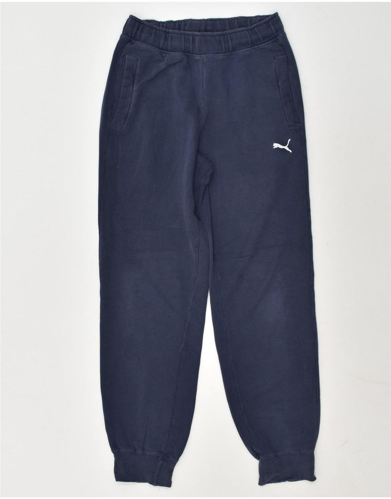 PUMA Mens Tracksuit Trousers Joggers Small Navy Blue Cotton | Vintage Puma | Thrift | Second-Hand Puma | Used Clothing | Messina Hembry 