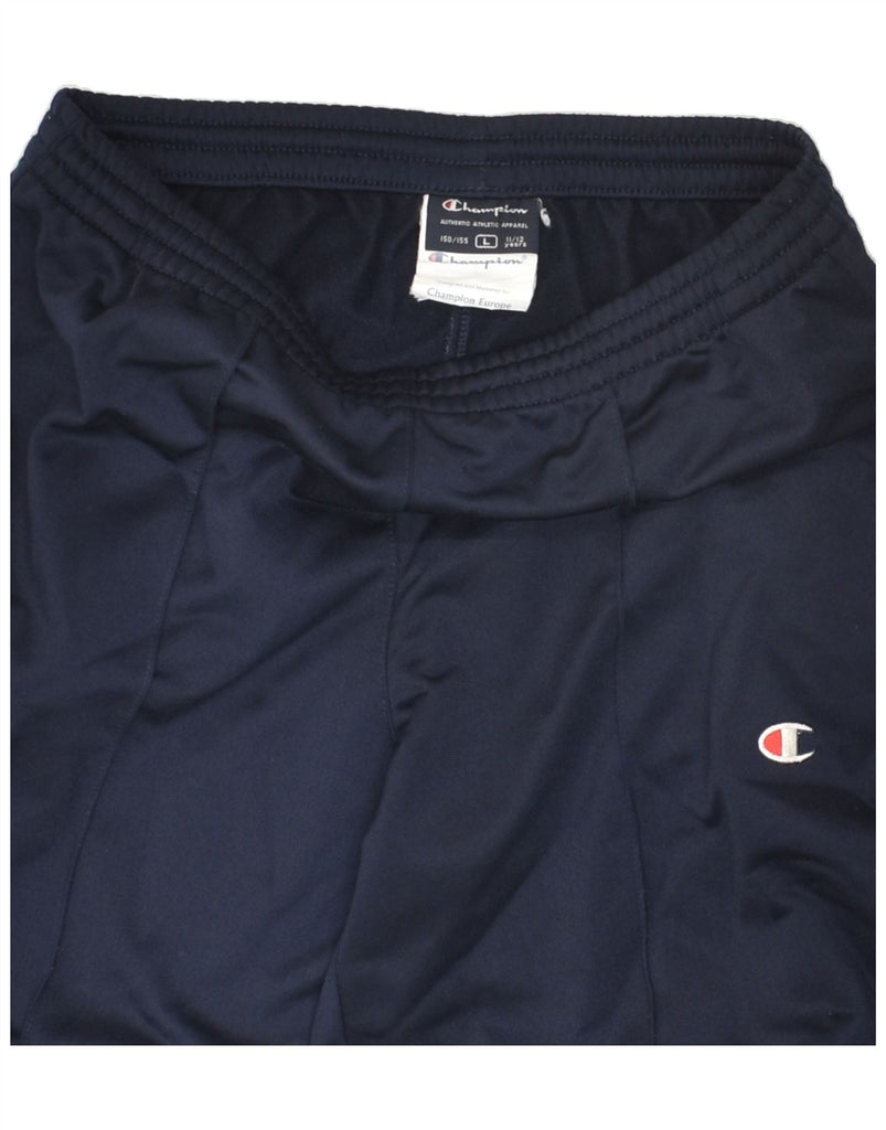 CHAMPION Boys Tracksuit Trousers 11-12 Years Large Navy Blue Polyester | Vintage Champion | Thrift | Second-Hand Champion | Used Clothing | Messina Hembry 