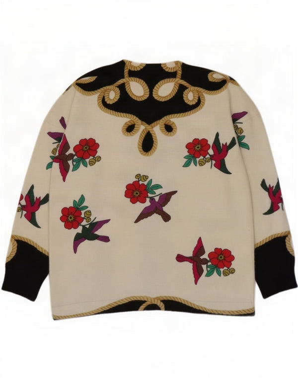 Vintage Womens Crew Neck Jumper Sweater UK 10 Small Multicoloured Floral