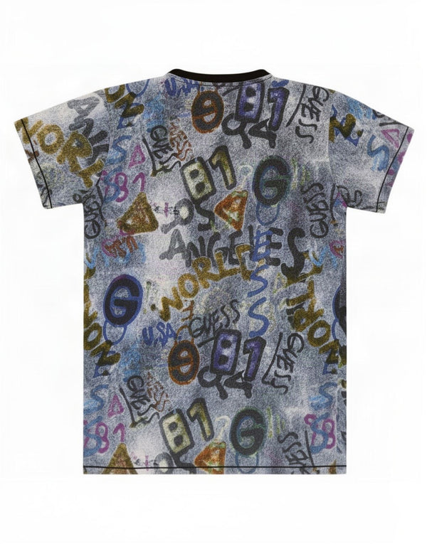 Guess Boys Graphic T-Shirt Top 15-16 Years Blue Cotton