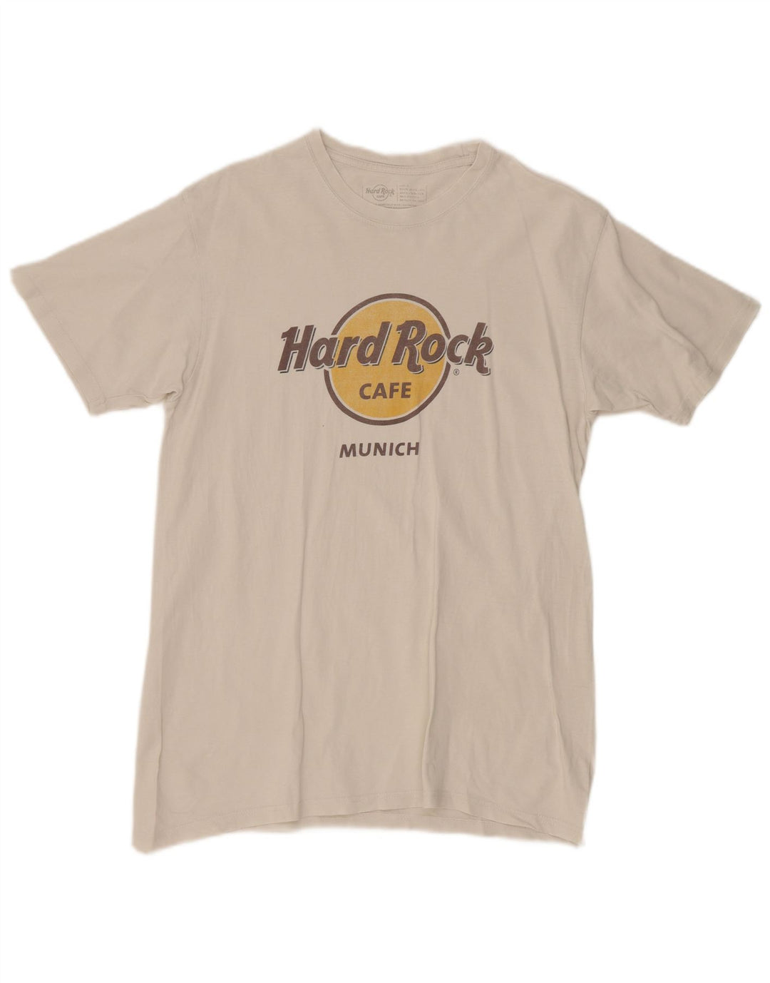 Hard Rock Cafe Mens Munich Graphic T-Shirt Top Medium White Cotton