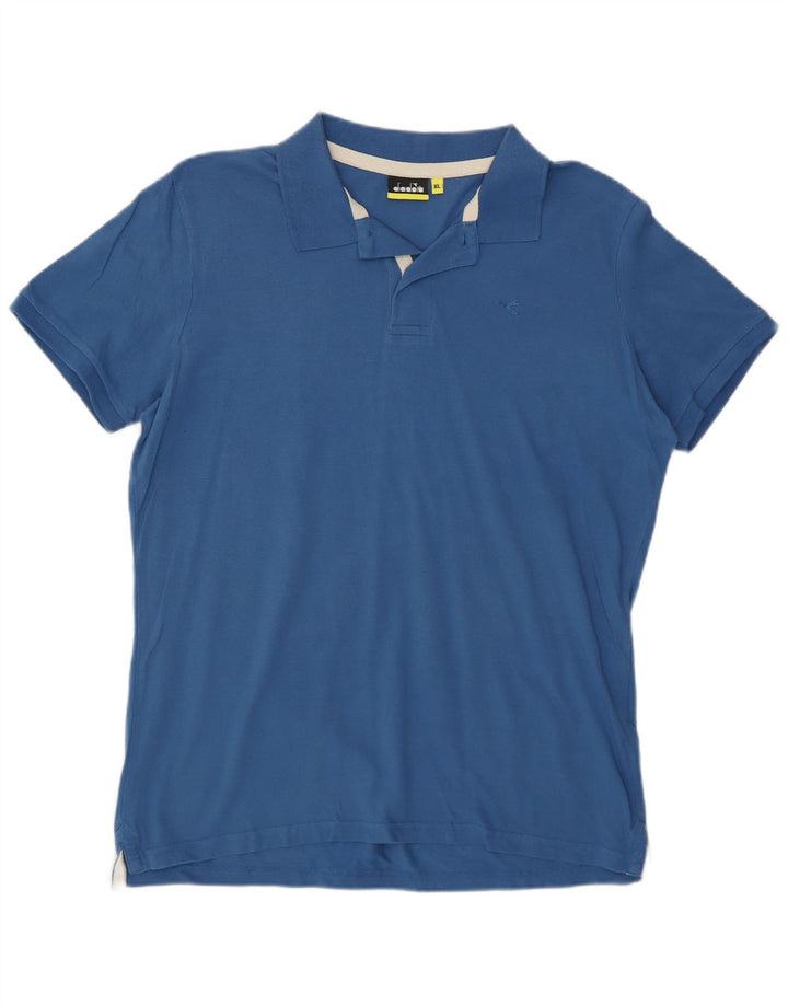 DIADORA Mens Polo Shirt XL Blue Cotton