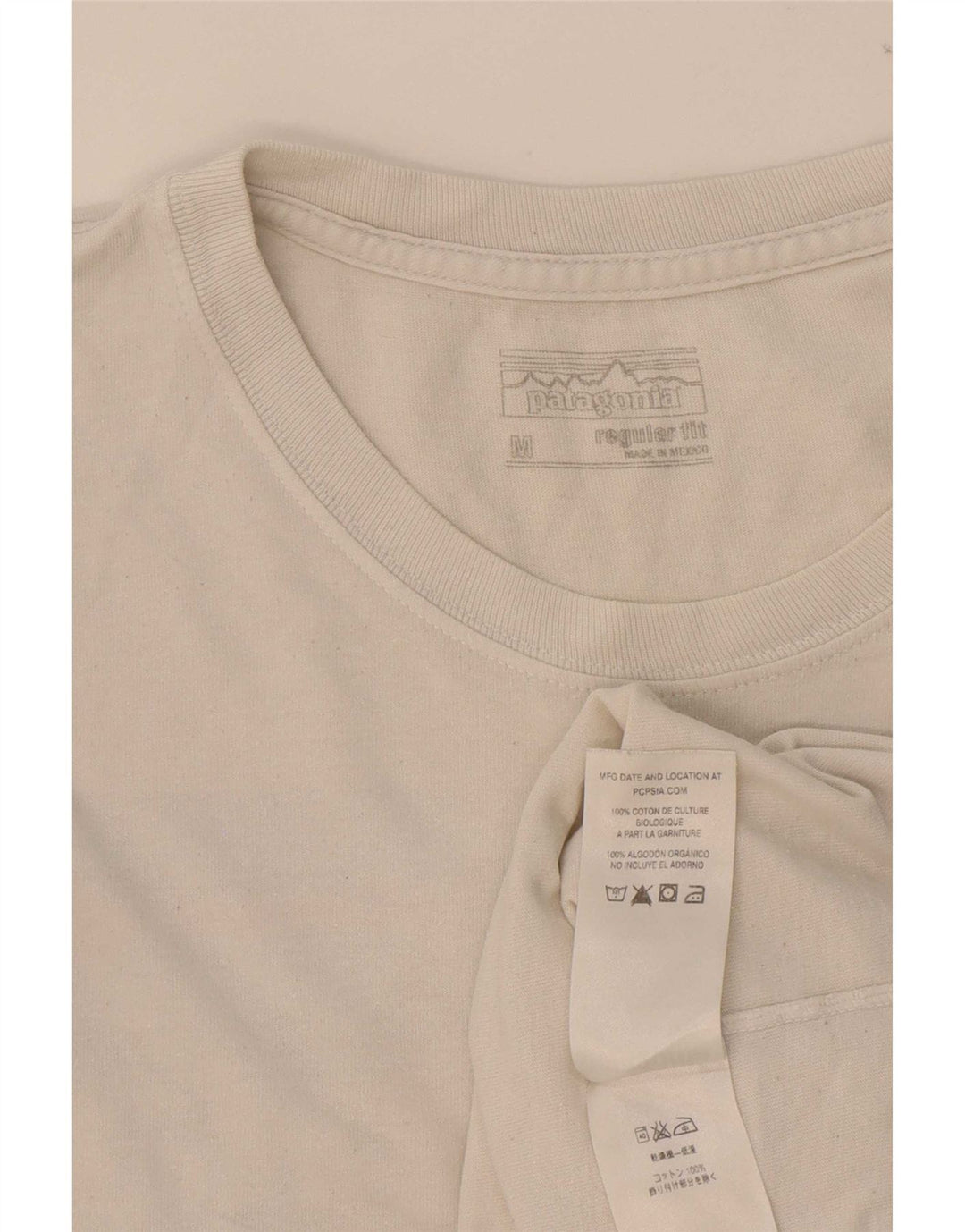 Patagonia Mens Regular Fit Graphic T-Shirt Top Medium White Cotton