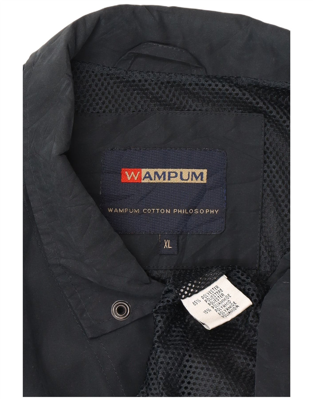 Wampum Mens Utility Jacket UK 42 XL Navy Blue Polyester