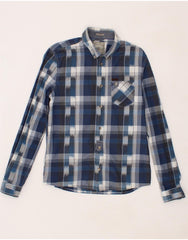 GUESS Mens Shirt Small Navy Blue Check Cotton