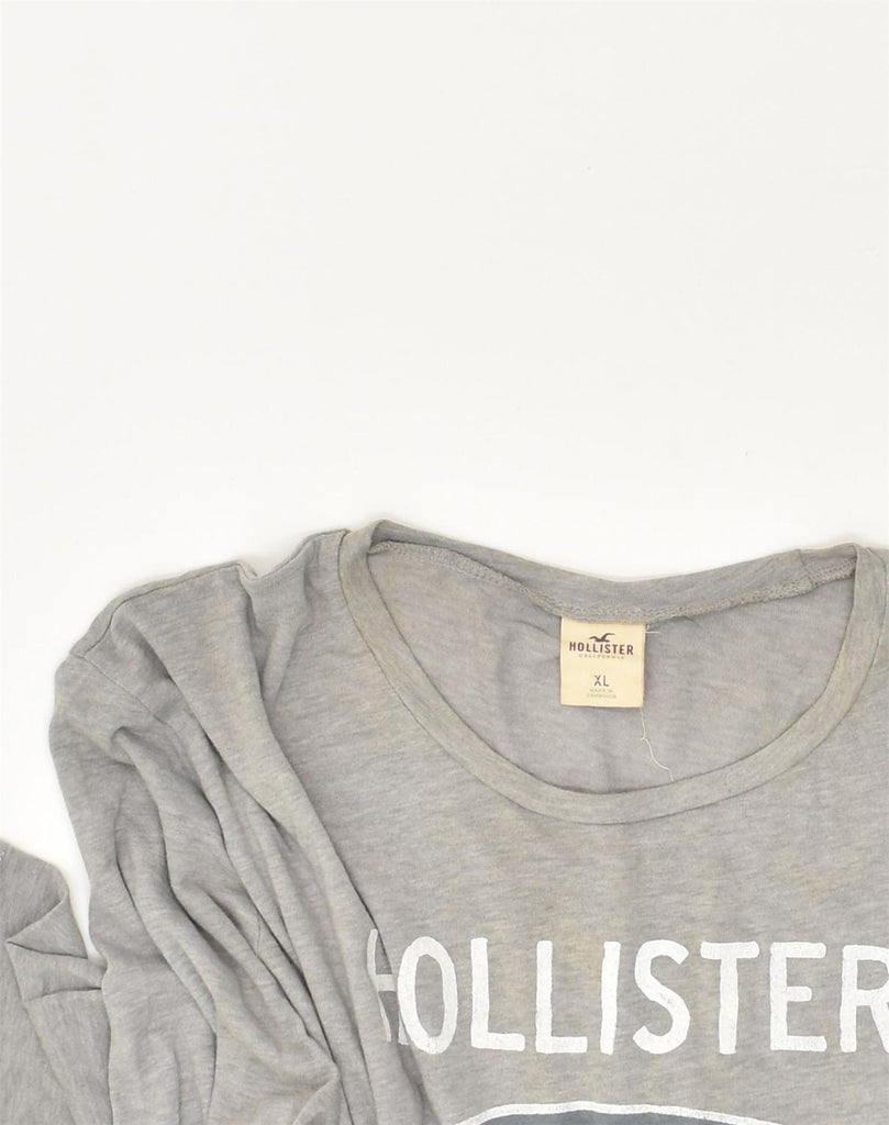 HOLLISTER Womens Graphic Top Long Sleeve UK 18 XL Grey Cotton | Vintage Hollister | Thrift | Second-Hand Hollister | Used Clothing | Messina Hembry 