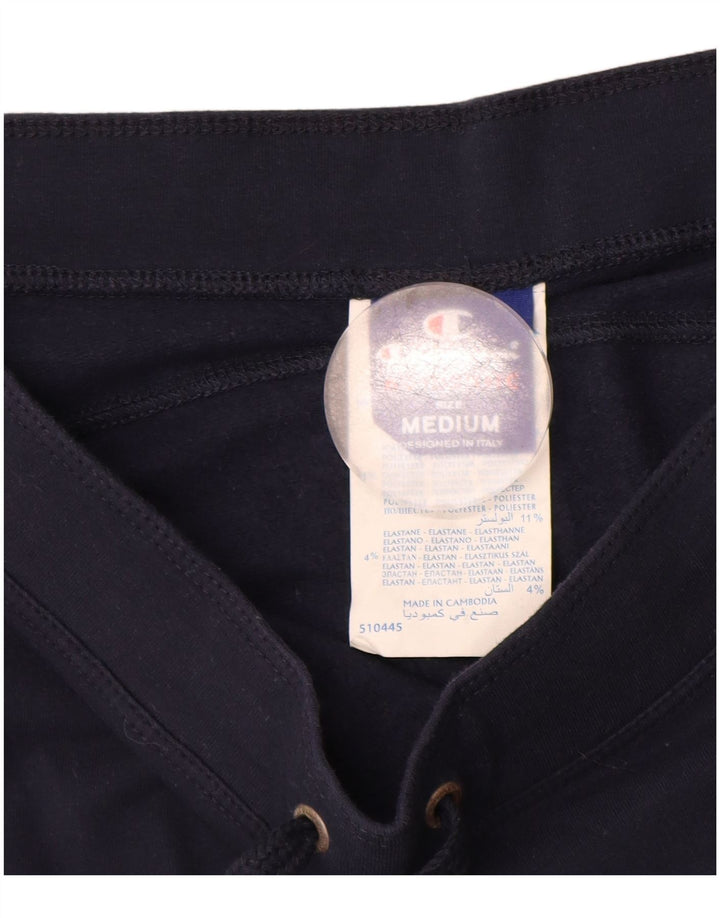 Champion Womens Tracksuit Trousers UK 12 Medium  Navy Blue Cotton