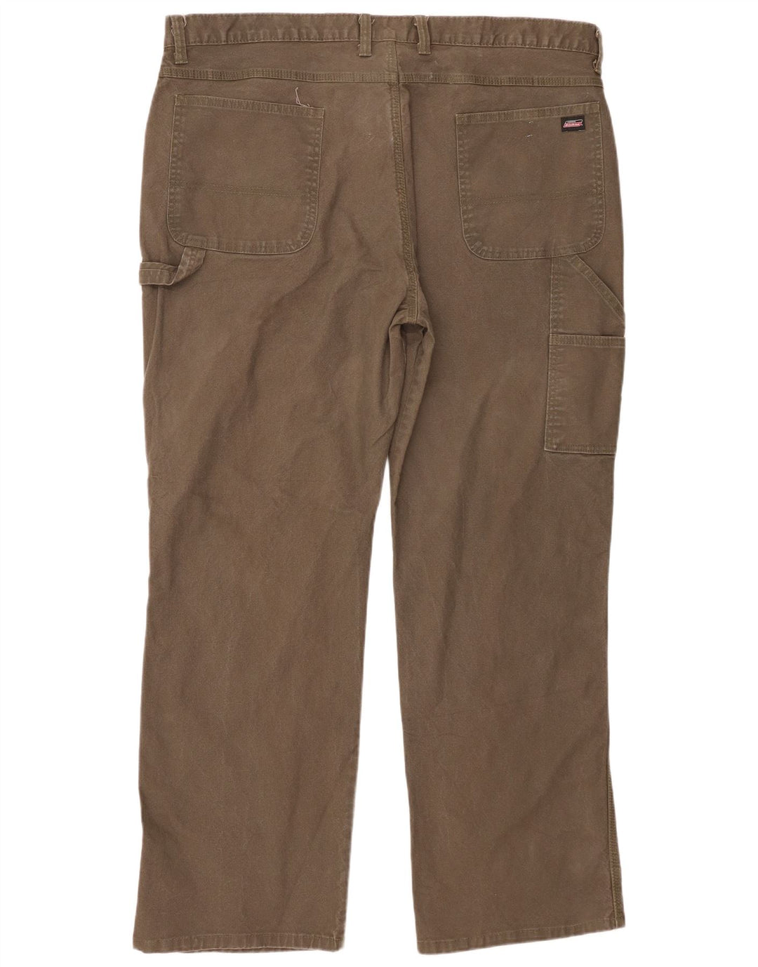 Dickies Mens Straight Cargo Trousers W42 L32 Khaki Cotton