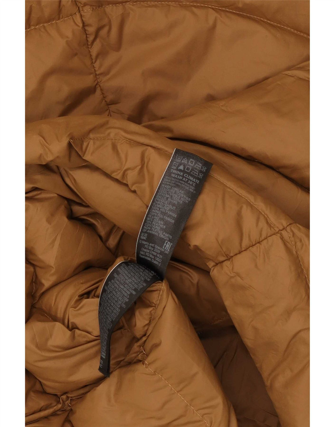 Marks & Spencer Womens Hooded Padded Coat UK 8 Small Brown