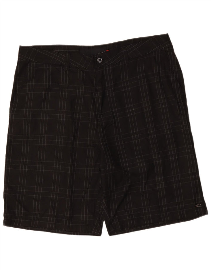 O'Neill Mens Chino Shorts W38 XL Black Check Polyester