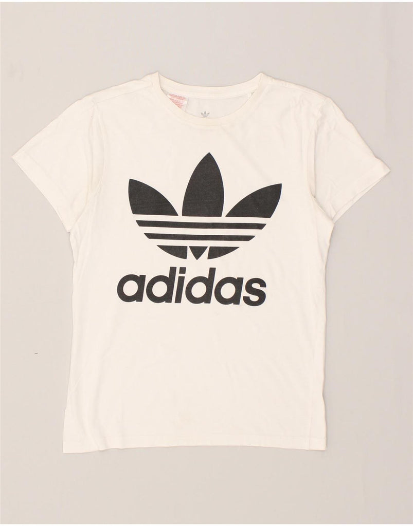 ADIDAS Boys Graphic T-Shirt Top 11-12 Years White Cotton | Vintage Adidas | Thrift | Second-Hand Adidas | Used Clothing | Messina Hembry 