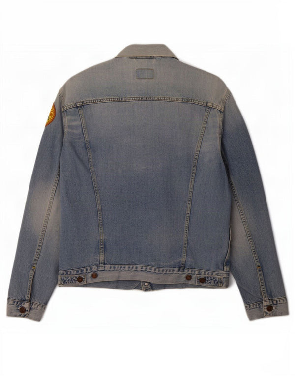 Levi's Mens Acid Wash Graphic Denim Jacket UK 42 XL Blue Cotton
