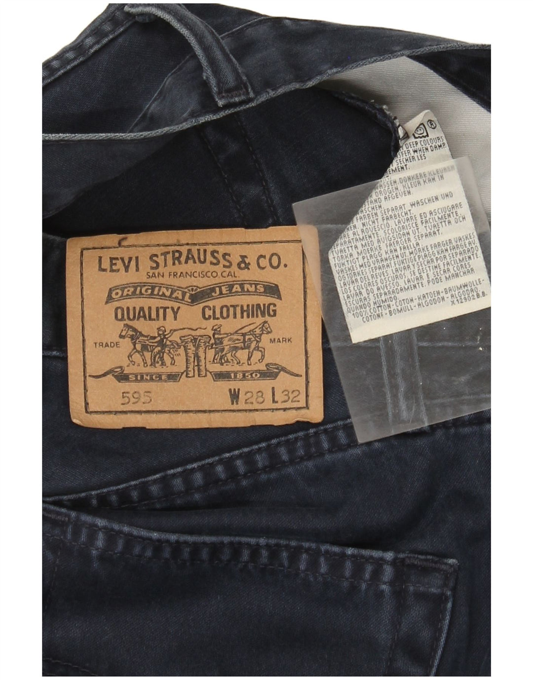 Levi's Womens 595 Straight Jeans W28 L29 Navy Blue Cotton