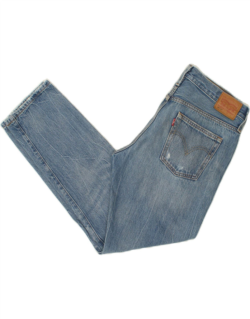 LEVI'S Womens 501 Distressed Tapered Jeans W29 L29 Blue Cotton Vintage Levi's and Second-Hand Levi's from Messina Hembry 