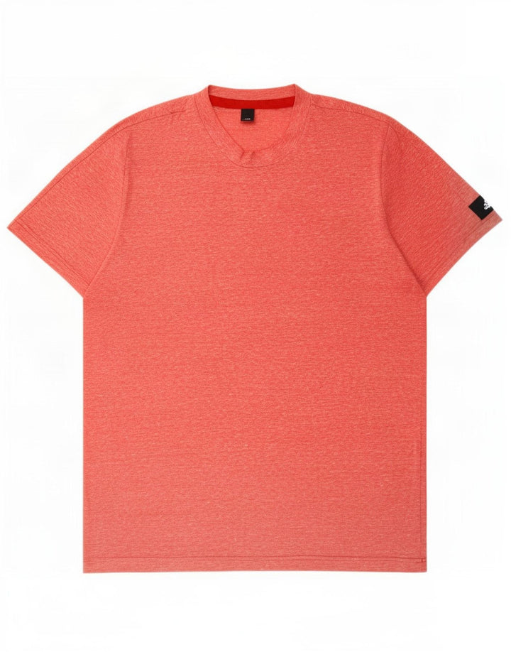Adidas Mens T-Shirt Top Large Pink Flecked Polyester