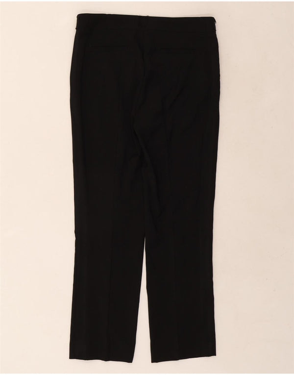 Zara Womens Straight Suit Trousers Small W26 L26 Black Wool