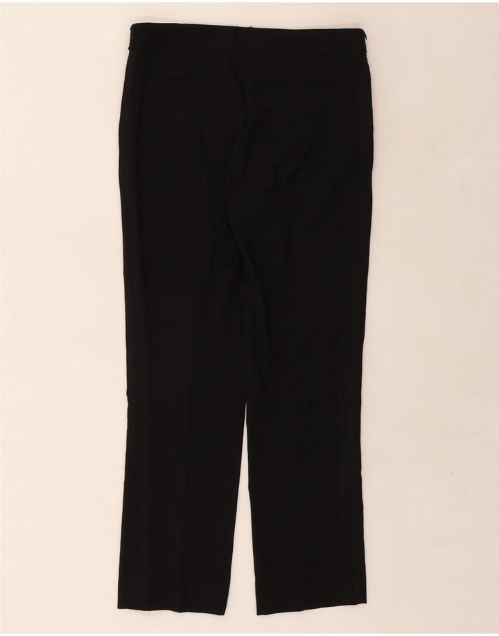 Zara Womens Straight Suit Trousers Small W26 L26 Black Wool