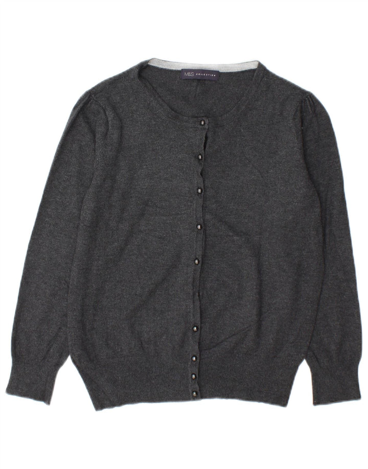 Marks & Spencer Womens Cardigan Sweater UK 10 Small Grey Viscose