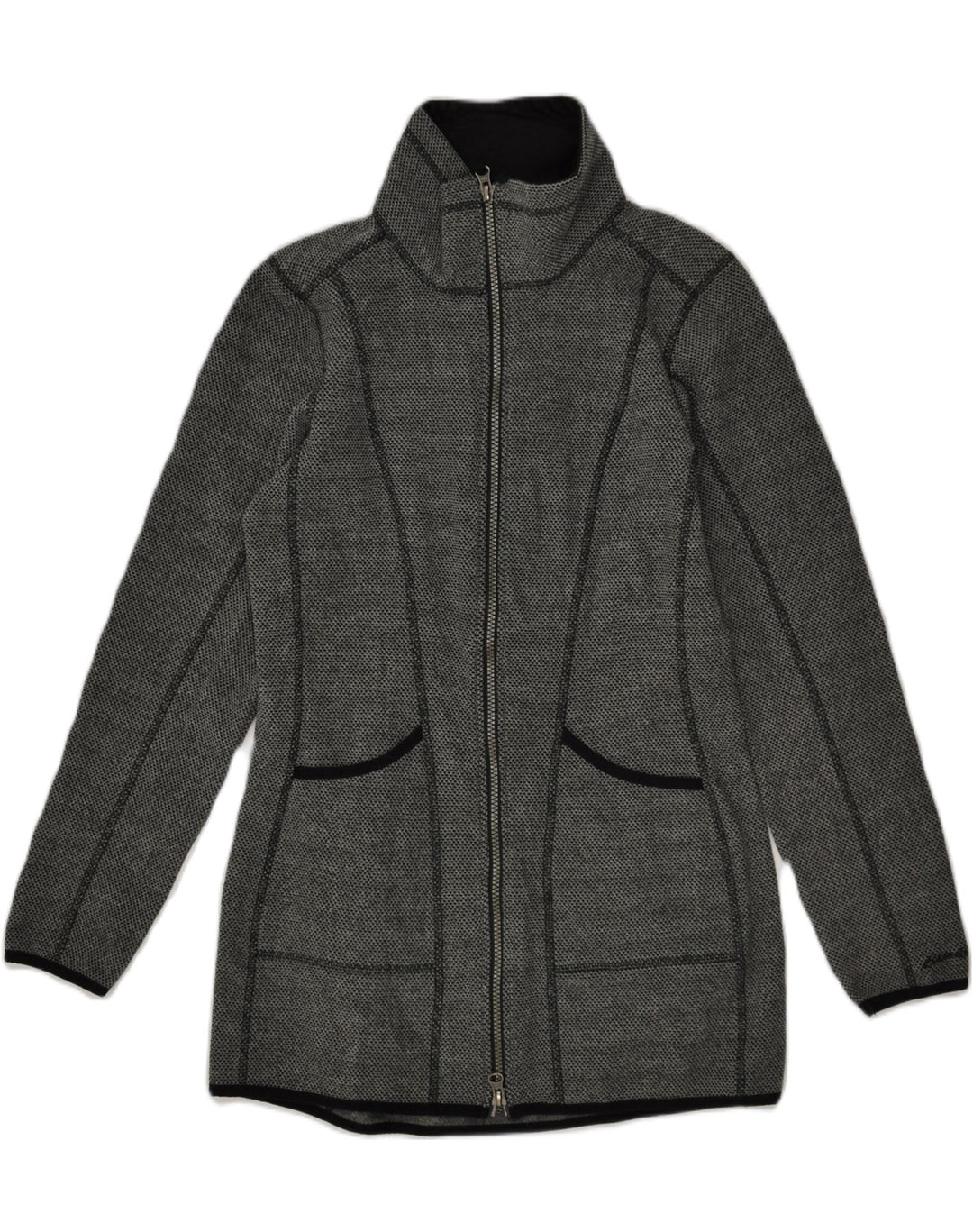 EDDIE BAUER Womens Tracksuit Top Jacket UK 6 XS Grey Polyester | Vintage Eddie Bauer | Thrift | Second-Hand Eddie Bauer | Used Clothing | Messina Hembry 