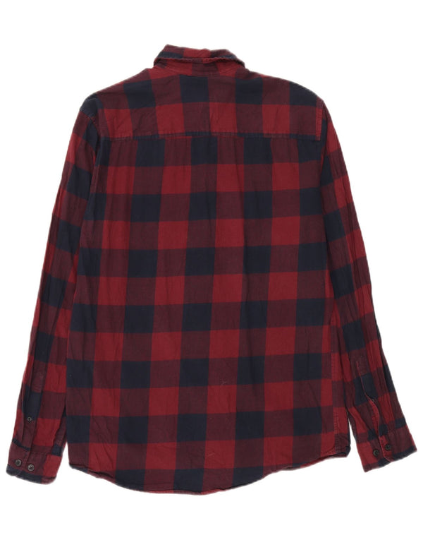 Jack & Jones Mens Regular Fit Flannel Shirt Medium Red Gingham Cotton
