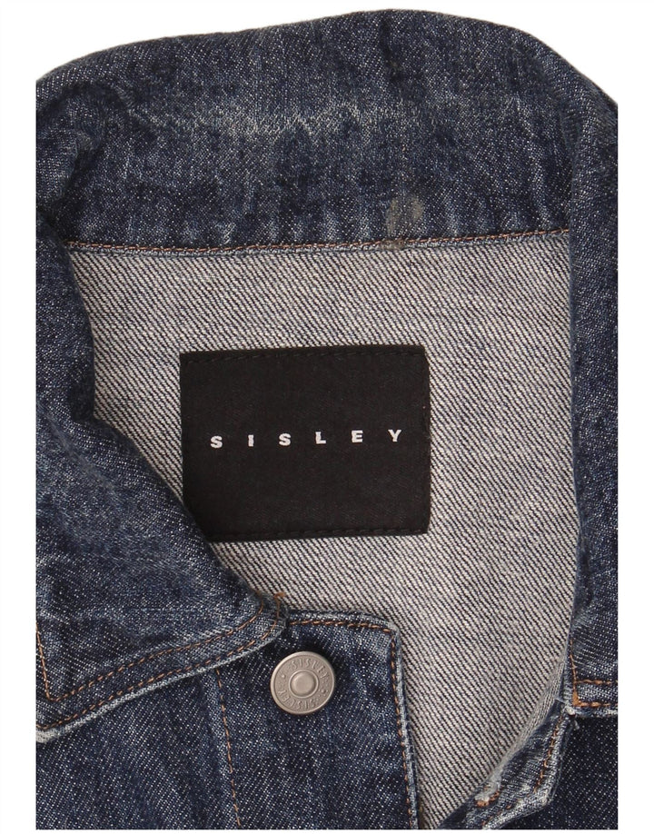 Sisley Mens Denim Jacket UK 36 Small Navy Blue