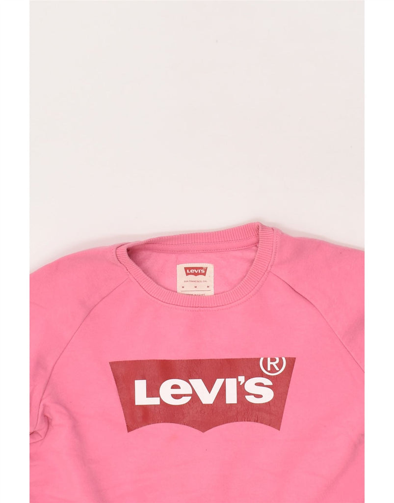 LEVI'S Girls Graphic Sweatshirt Jumper 10-11 Years Medium Pink Cotton | Vintage Levi's | Thrift | Second-Hand Levi's | Used Clothing | Messina Hembry 