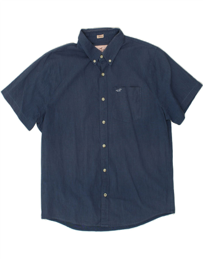 HOLLISTER Mens Short Sleeve Shirt XL Navy Blue | Vintage Hollister | Thrift | Second-Hand Hollister | Used Clothing | Messina Hembry 