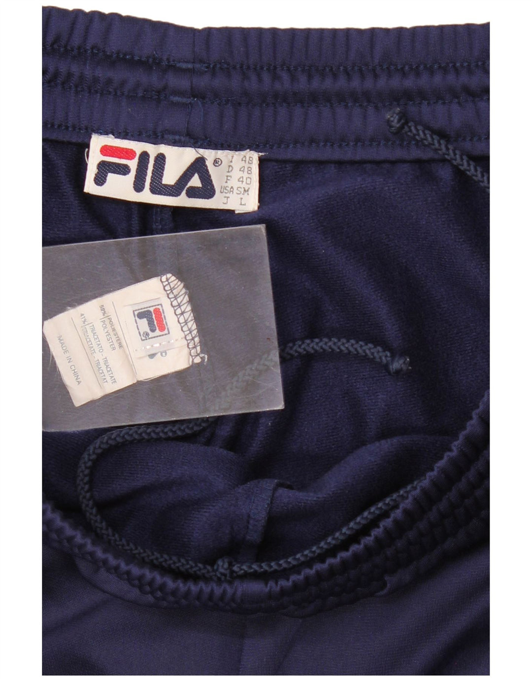 Fila Mens Tracksuit Trousers IT 48 Medium Navy Blue Colourblock Polyester
