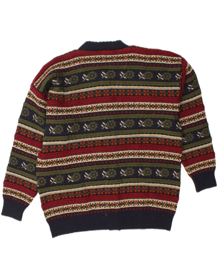 LA DAME Womens Cardigan Sweater UK 16 Large Multicoloured Fair Isle