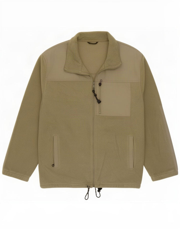 Marks & Spencer Mens Loose Fit Fleece Jacket Medium Khaki Polyester