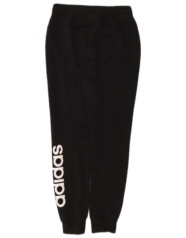Adidas Womens Graphic Tracksuit Trousers Joggers UK 8/10 Small Black Cotton