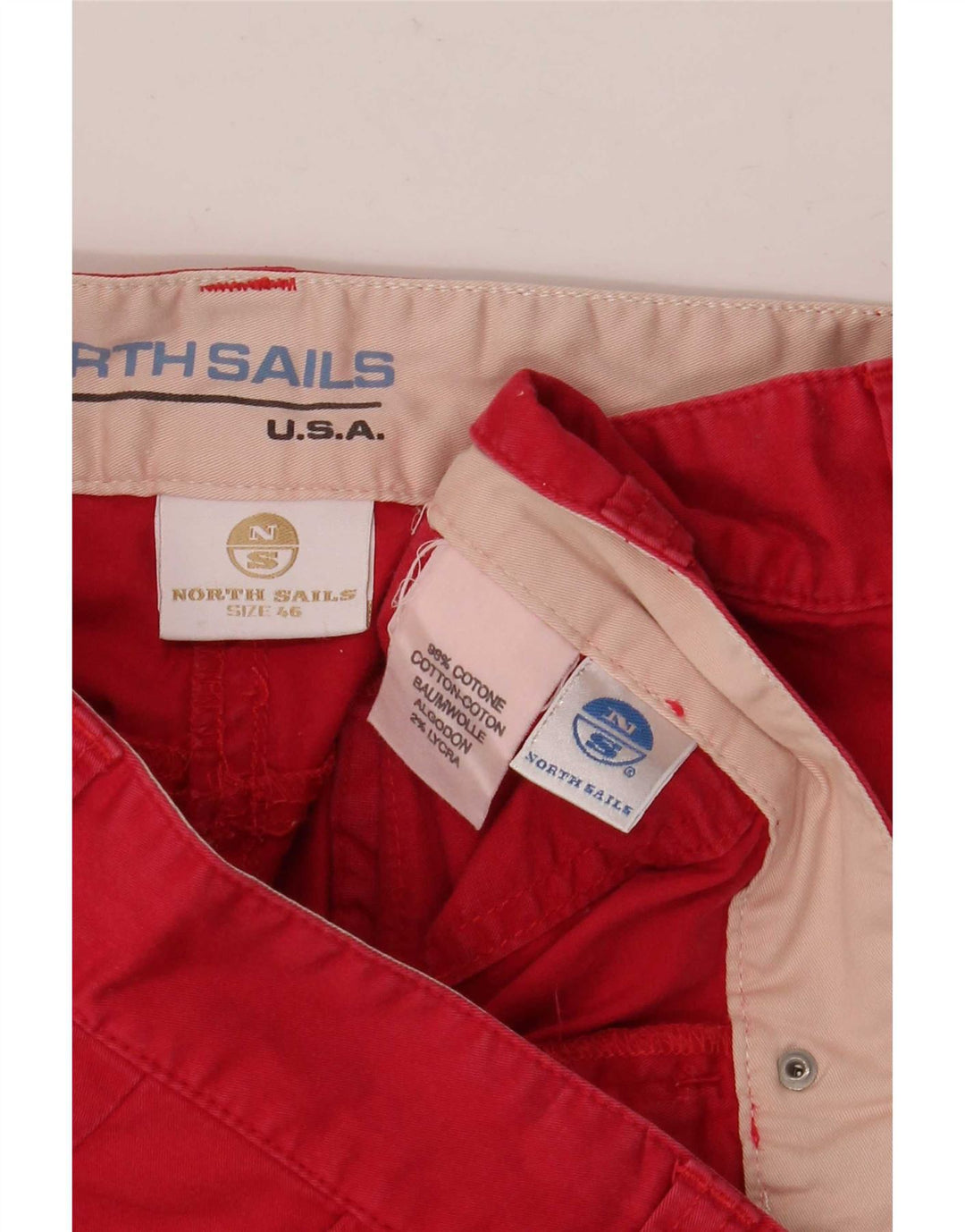 North Sails Womens Chino Shorts IT 46 Large W32 Red Cotton