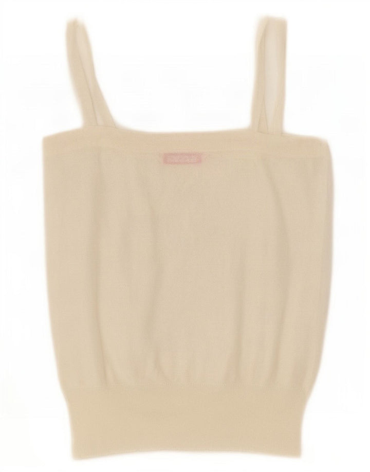 Vintage Womens Knit Cami Top UK 14 Large White