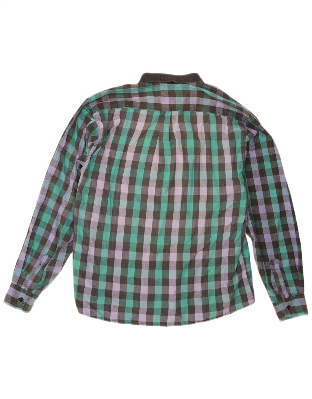 Vintage Mens Shirt XL Multicoloured Gingham Cotton
