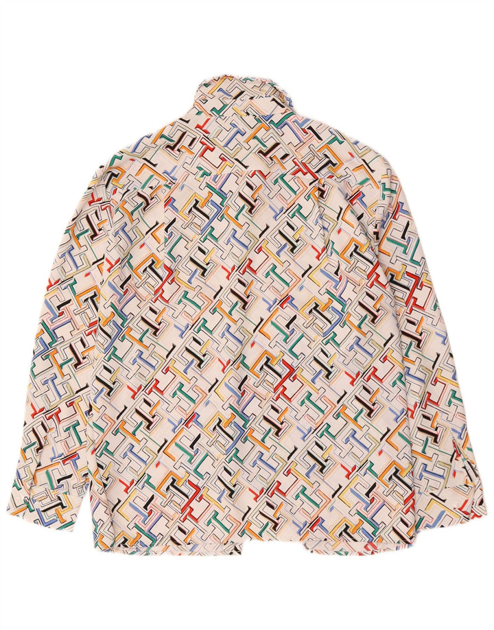 Tommy Hilfiger Womens Graphic Shirt UK 12 Medium Multicoloured Geometric