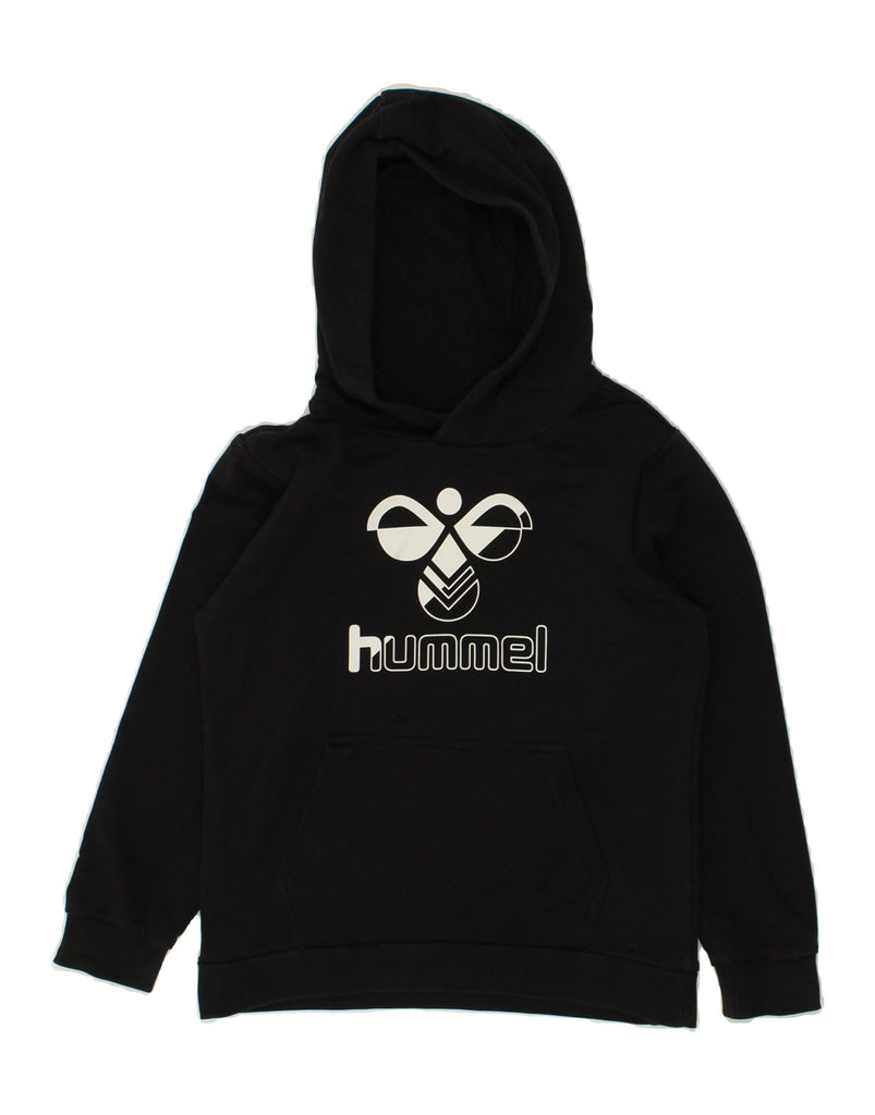 HUMMEL Boys Graphic Hoodie Jumper 8-9 Years Black | Vintage Hummel | Thrift | Second-Hand Hummel | Used Clothing | Messina Hembry 