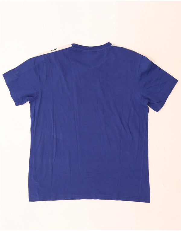 Champion Mens Graphic T-Shirt Top Medium Blue Colourblock