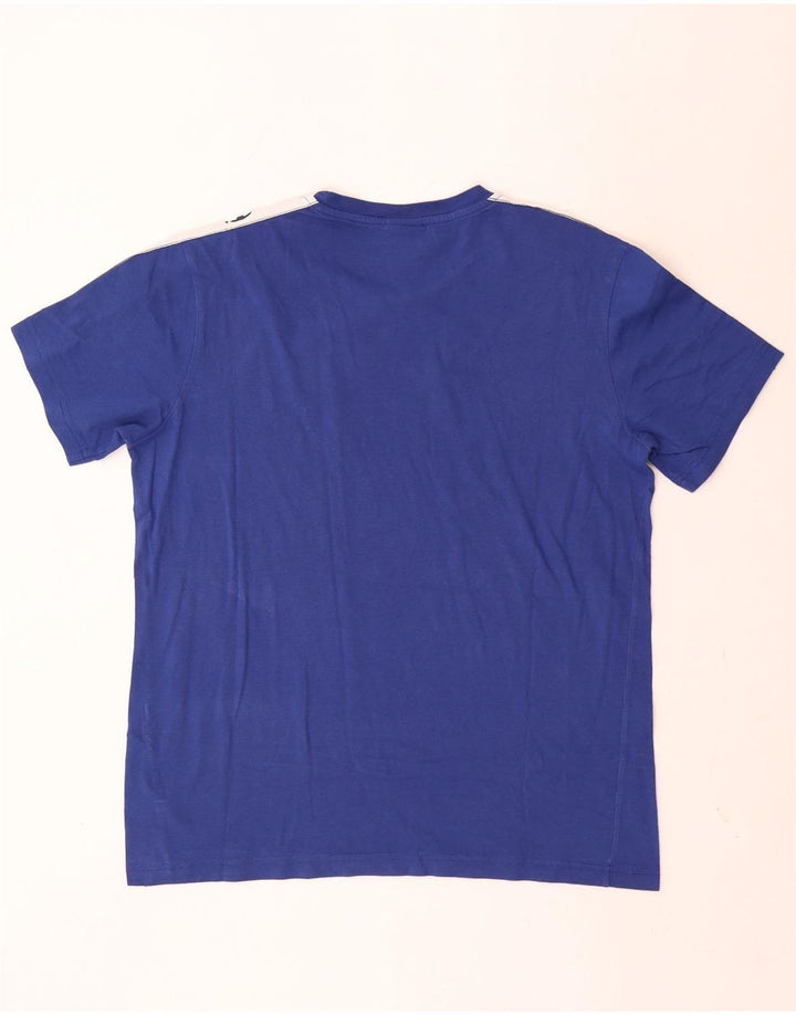 Champion Mens Graphic T-Shirt Top Medium Blue Colourblock