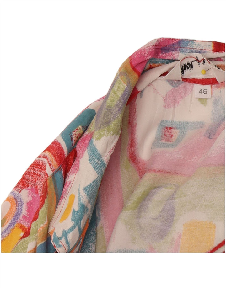 Vintage Womens Short Sleeve Shirt IT 46 Large Multicoloured Patchwork