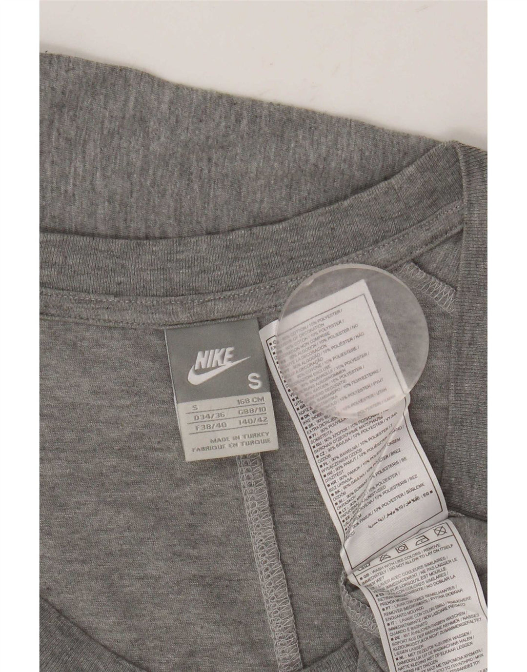 Nike Womens Top Long Sleeve UK 10 Small Grey Cotton