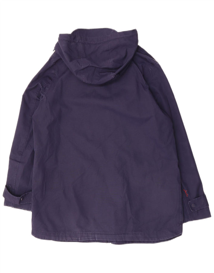 JOULES Womens Hooded Raincoat UK 14 Large Navy Blue Polyester