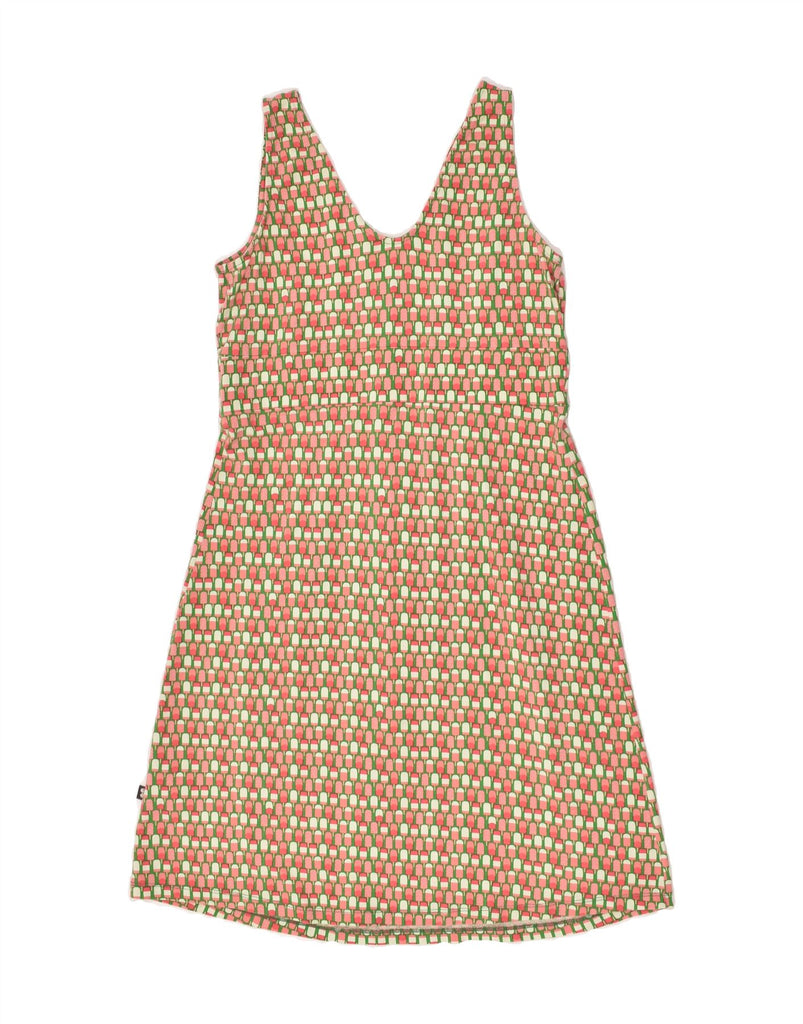 VINTAGE Womens Sleeveless Crazy Pattern A-Line Dress UK 18 XL Beige Cotton | Vintage Vintage | Thrift | Second-Hand Vintage | Used Clothing | Messina Hembry 