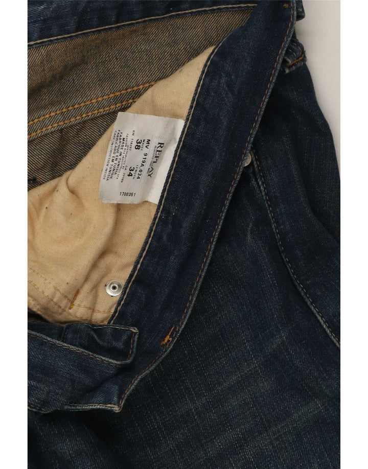 Replay Mens Straight Jeans W38 L29 Blue